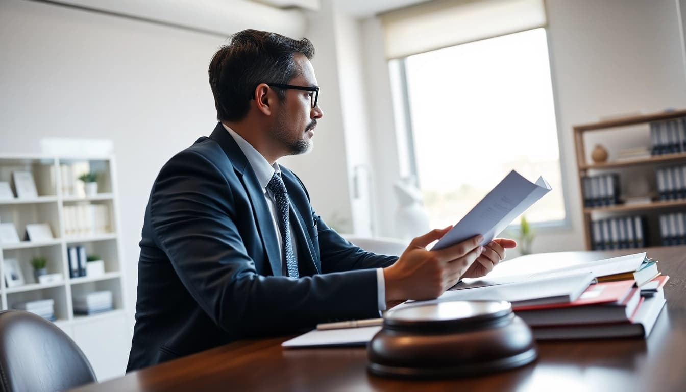 Clearwater truck accident lawyer consulting with a client in a professional office setting.
