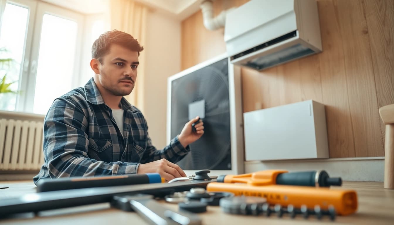 Emergency hvac repair bc by a professional technician in a cozy home setting.
