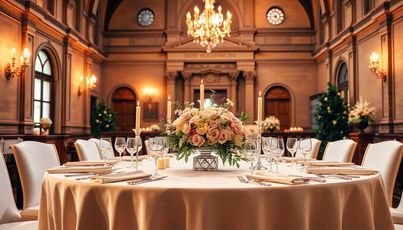 Experience the charm of the Best Wedding Venue Jacksonville with beautifully arranged wedding table decor.