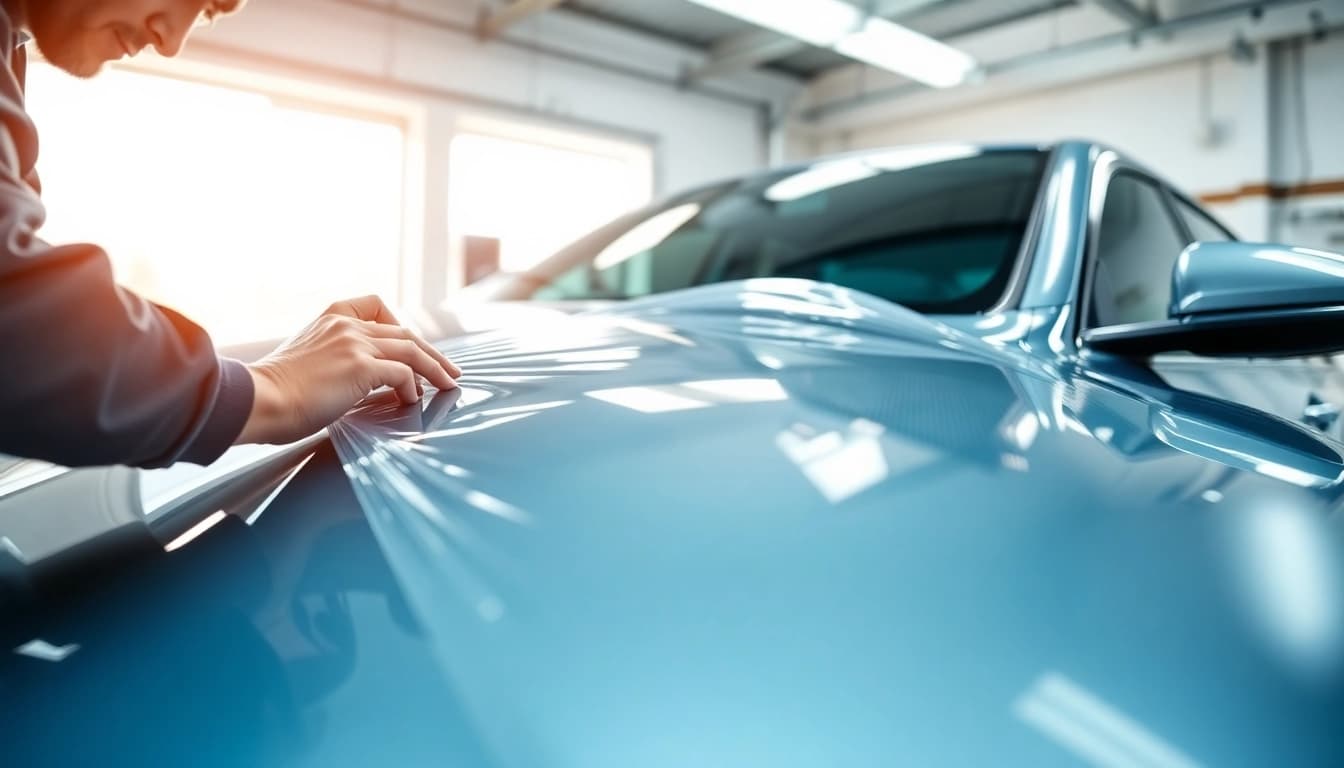 Protect your vehicle with professional paint protection film near me application at a detail shop.