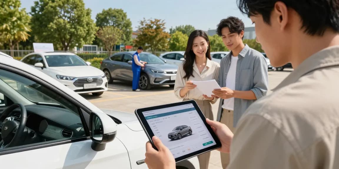 HPI check alternative vehicle inspection at a car dealership with a detailed report.