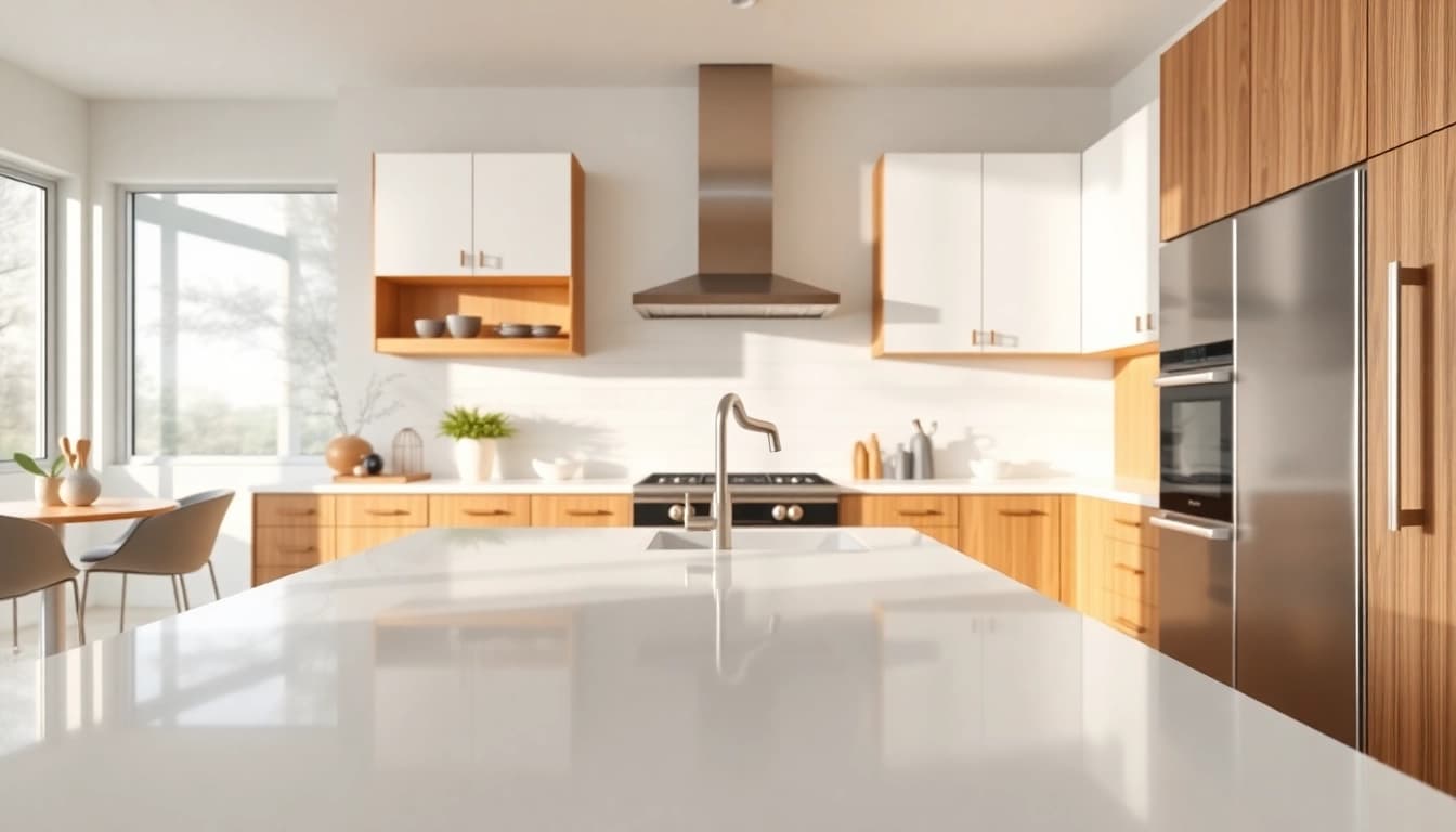 Stunning cabinet refacing in Largo FL kitchen with stylish finishes and natural lighting.