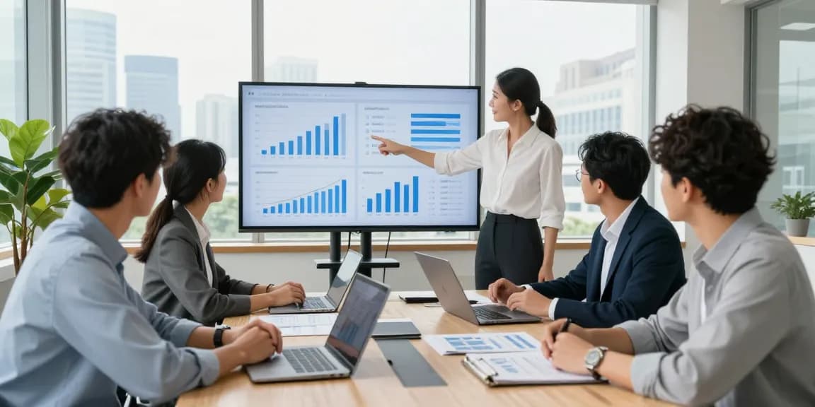 Colaborare eficientă în contabilitate SRL, echipă diversă analizând rapoarte financiare într-un birou modern.