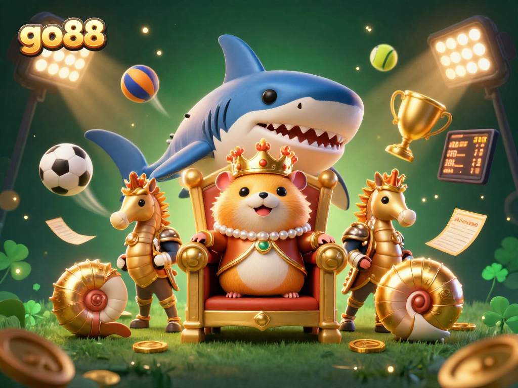 Win big with go88's thrilling casino games and vibrant 3D characters in an engaging scene.