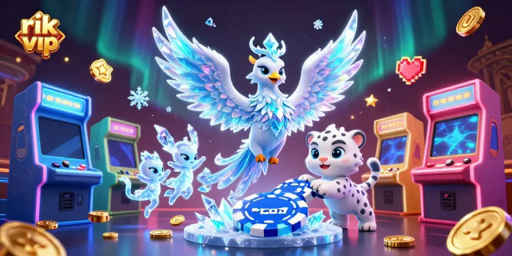 Engage in thrilling gameplay at rik vip with 3D characters in a dazzling casino setting.
