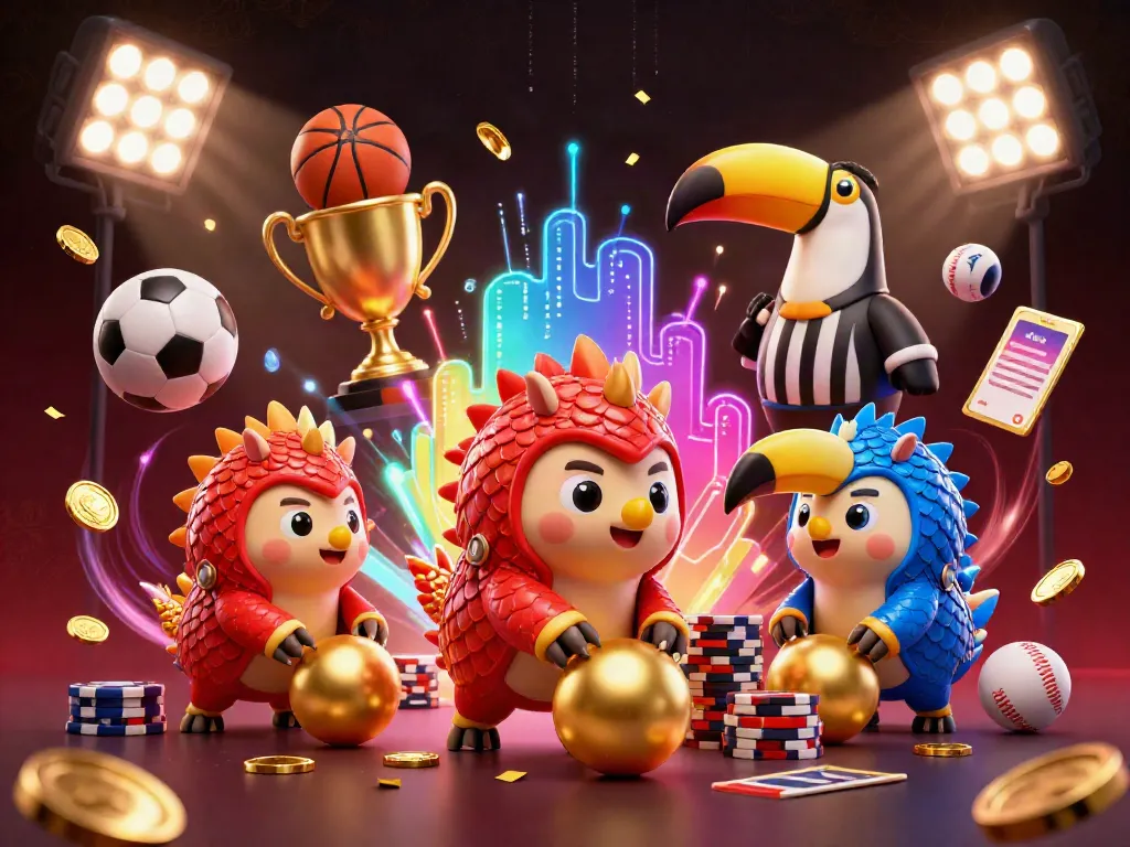 Engaging scene displaying Phantom333 with cartoon pangolins bowling golden balls through poker chips in a casino setting.