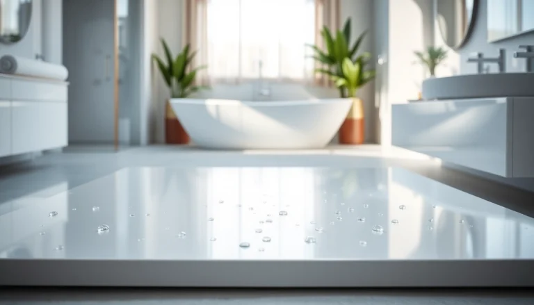 Showcase of a modern 800 x 800 shower base in a luxurious bathroom environment.