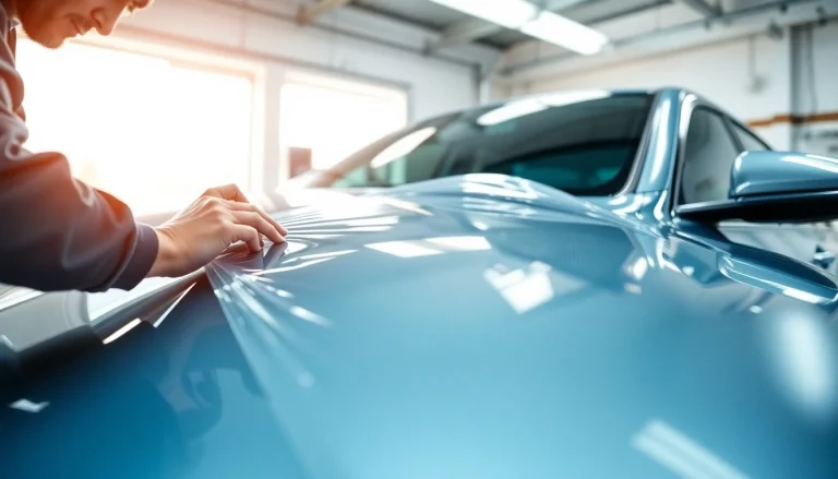 Protect your vehicle with professional paint protection film near me application at a detail shop.