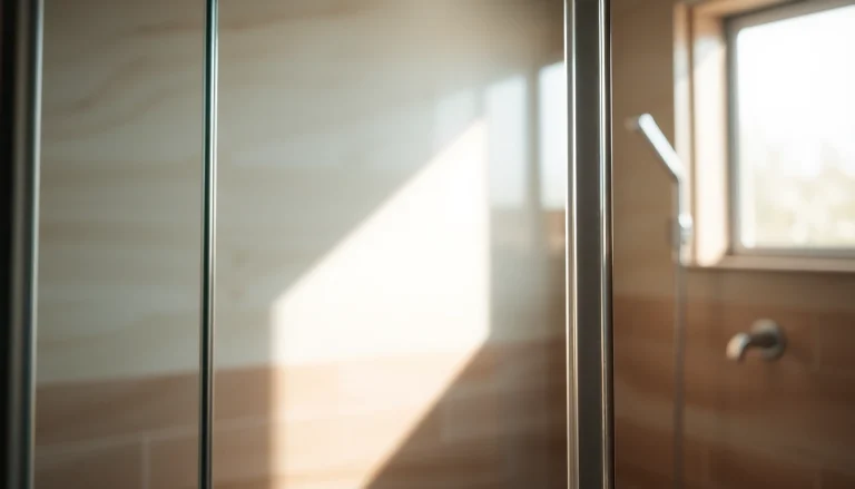 Enhance your bathroom with a stylish shower screen sliding door, featuring sleek glass reflections and modern design.