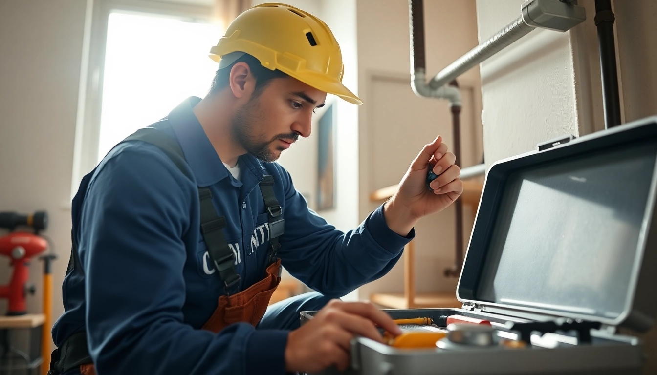 Professional emergency plumber in Manhattan repairing a burst pipe with focused expertise and reliability.