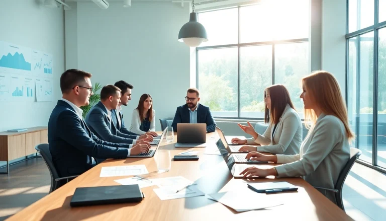 Quickplus Business Consultants collaborating effectively in a bright office environment.