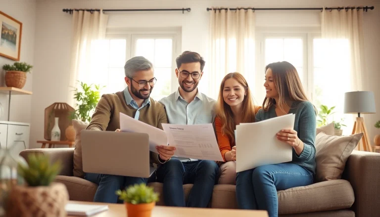 Discussing home warranty plans with family in a cozy setting.