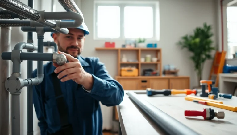 Plumber conducting whole house repiping services St Petersburg FL with professional tools and clean setting