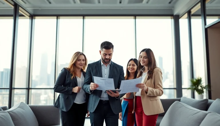Manage Contract Management discussions in a modern office with a diverse team engaged.