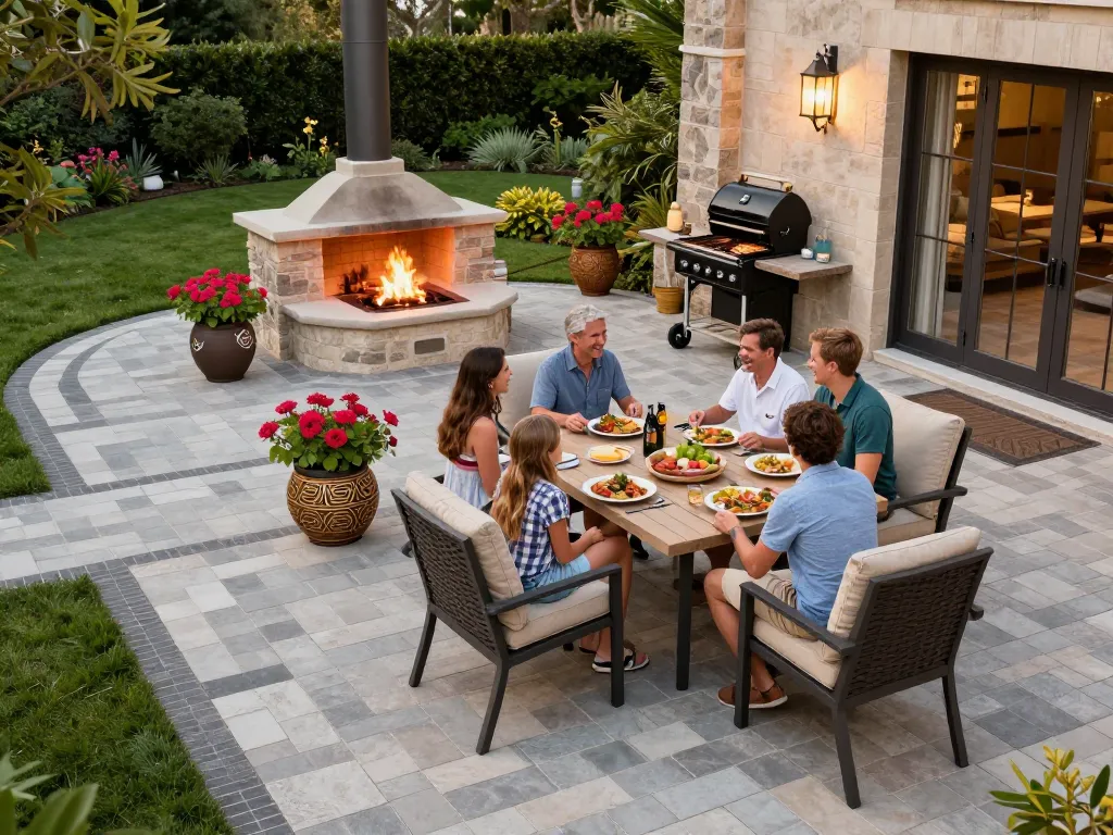 Paver contractors near me enhance family outdoor spaces with elegant patios and fire pits.