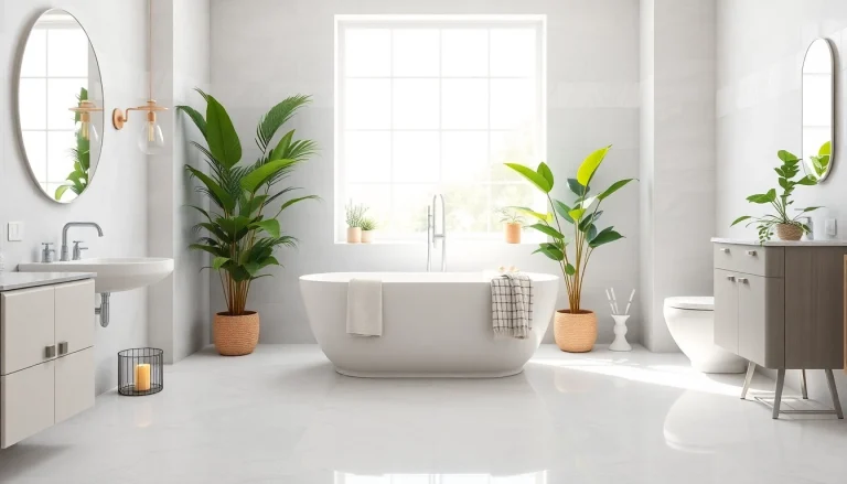 Stunning bath reconstruction showcasing modern tiles and fixtures in a bright, inviting space.