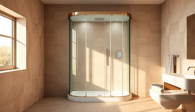 Erleben Sie die sonni Duschkabine in einem eleganten Badezimmer mit stilvollem Design.
