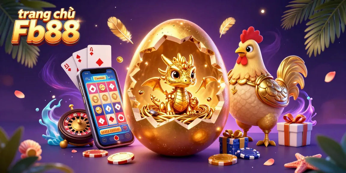 Experience the thrill of gaming at trang chủ Fb88 with an exciting golden dragon and casino elements.