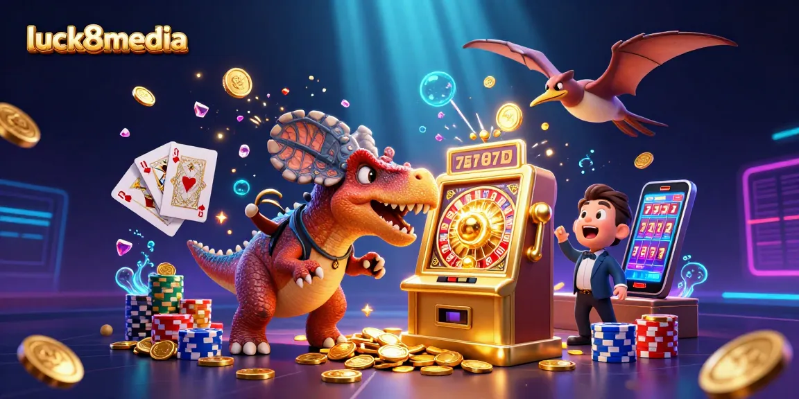 Experience thrilling winnings with luck8media in a vibrant casino scene featuring jackpot surprises.