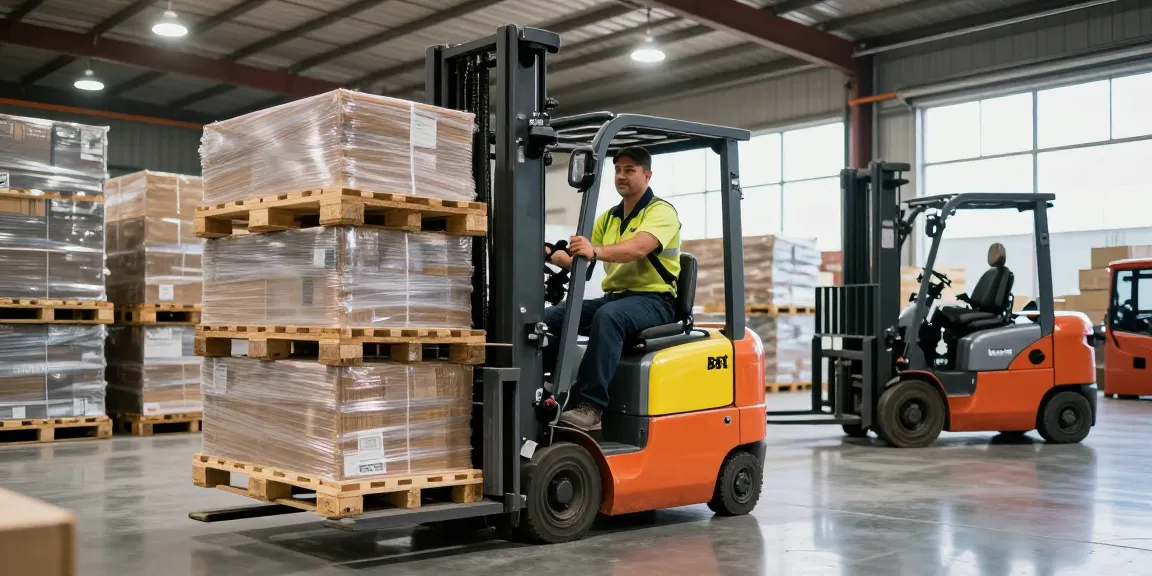 Operator using the best electric stacker in Texas to lift pallets efficiently in a modern warehouse environment.